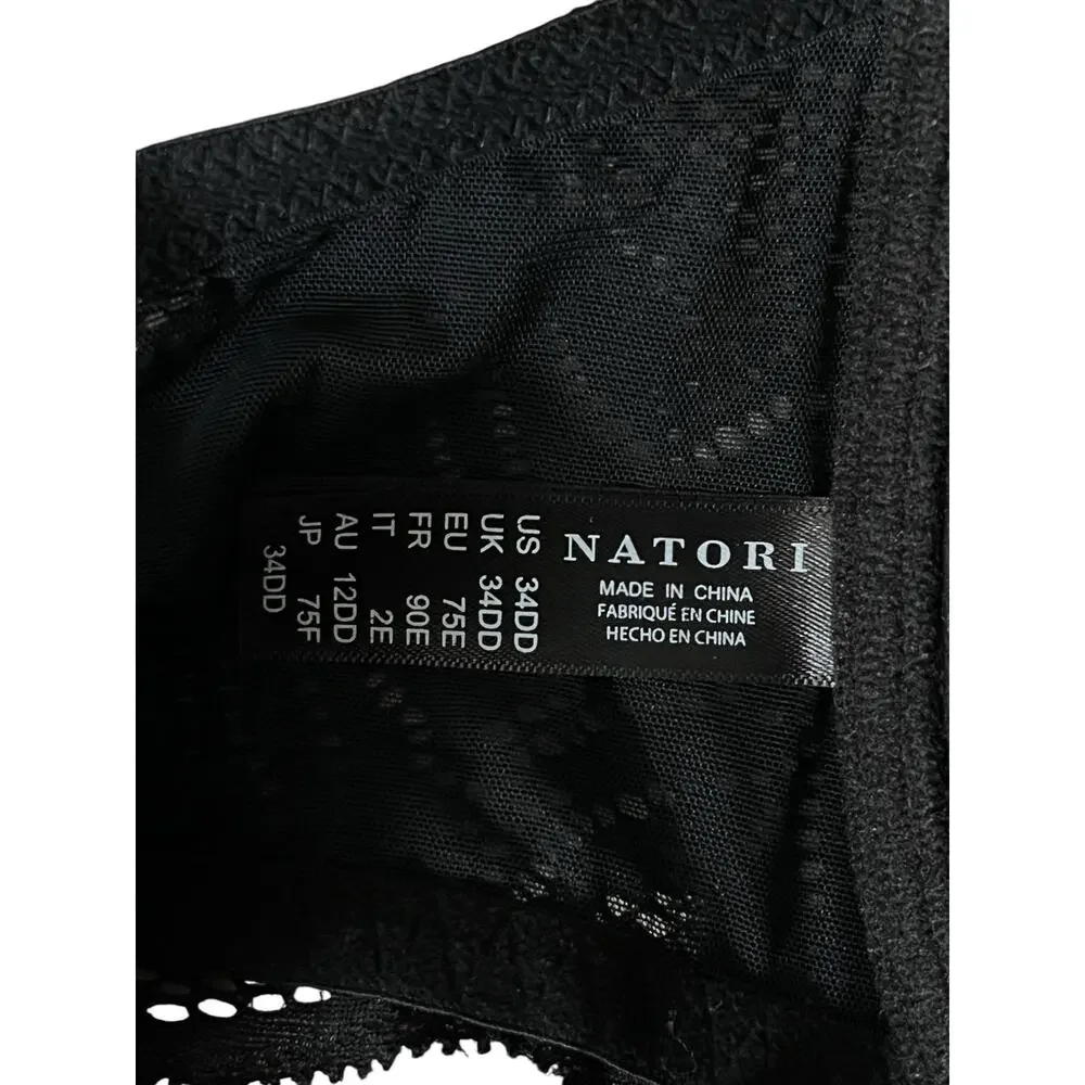 Natori Bra 728309 Lush Front Close Contour underwire black size 34DD 34E